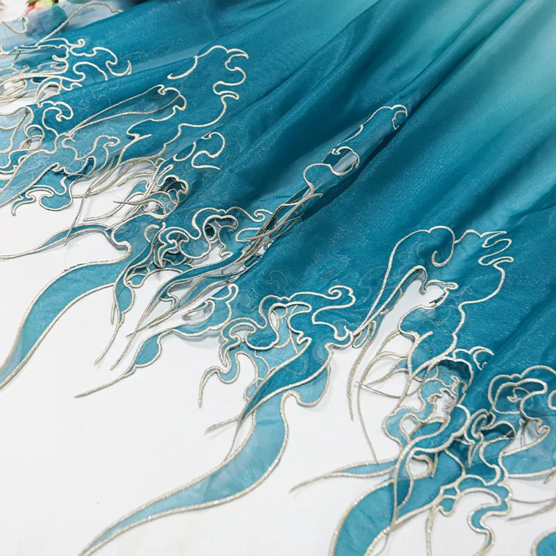 Sewing Cloth - قماش تدرج اللون بتطريز على الطراز