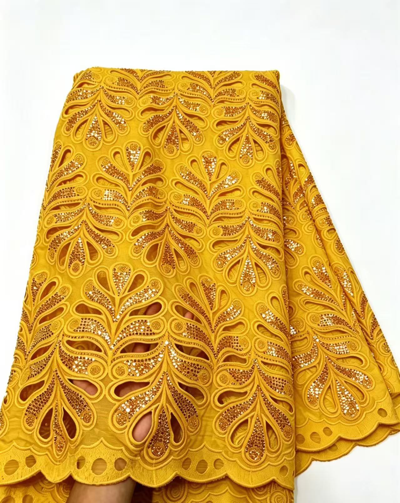 قماش دانتيل أفريقي نيجيري عالي - مراجعة Textile For Sewing وسعره