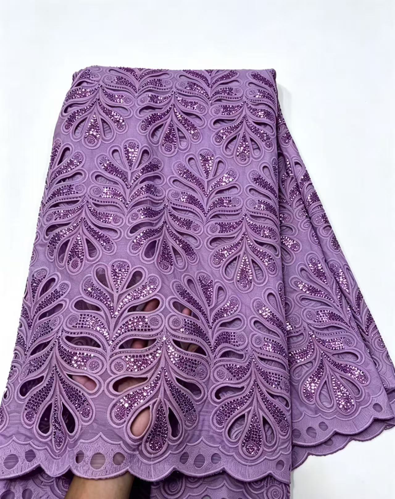 قماش دانتيل أفريقي نيجيري عالي - مراجعة Textile For Sewing وسعره