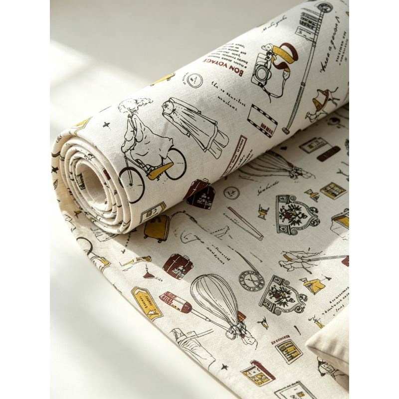 قماش مختلط الألياف بنقشة فتاة، - مراجعة Textile For Sewing وسعره